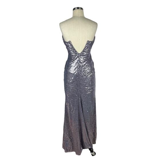 LULUS Purple Sequin Strapless Maxi Gown Dress Formal Size Small NWT Prom Glam - Picture 3 of 9